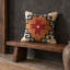 Housse de coussin décorative en laine et jute tissée à la main, inspirée du kilim blanc abstrait-106013817