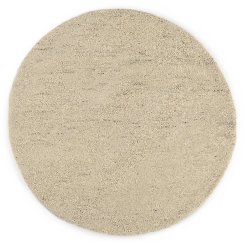 Pinney Hand Knotted Wool Beige Rug, Round 150cm