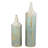 Armeta Metal Distressed Tall Geometric Decorative Vase with Grid Pattern and Gold Accents