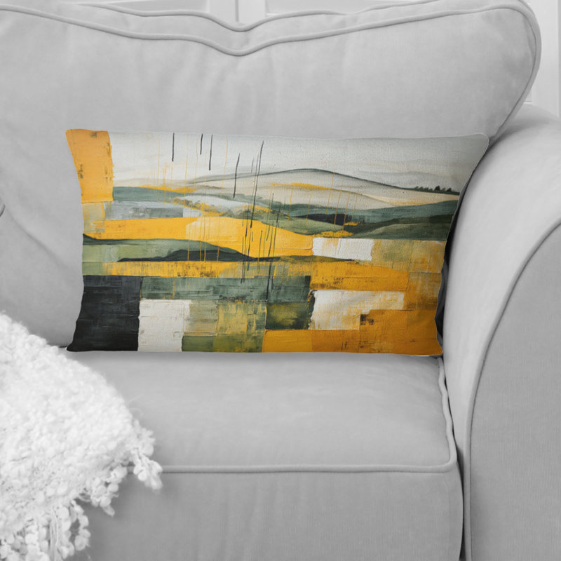 Coussin jaune et vert Pastoral