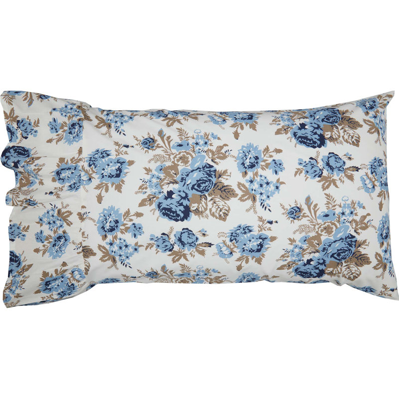Taie d'oreiller 100% coton Annie, Taie d'oreiller de 21 po x 26 po, Bleu