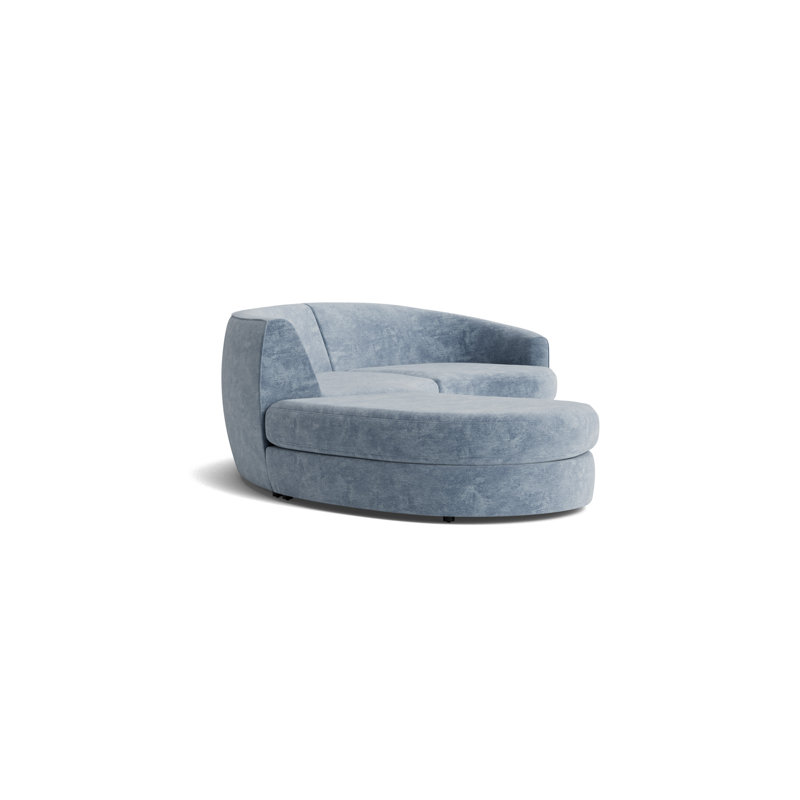 Giselle 3-Piece Right Arm Sectional, Vintage Chenille - Smoky Blue