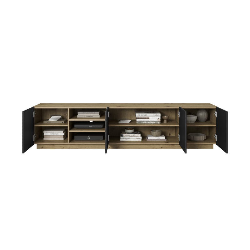 Augenijus Unfinished TV Stand for TVs up to 55", Artisan/Black