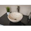 Lavabo de salle de bain vasque circulaire en petit travertin