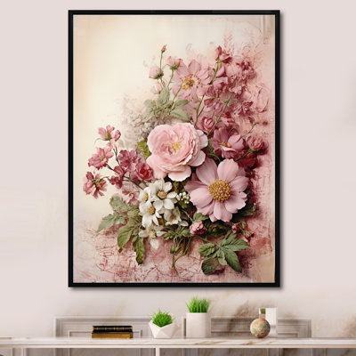Bouquet de roses roses en fleurs