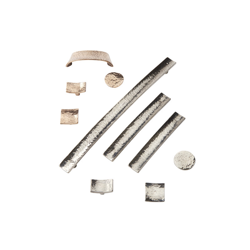 Martellata Square Knob, White Bronze