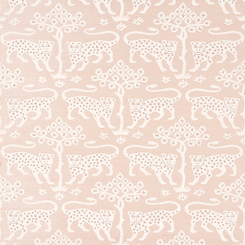 Woodland Leopard Sisal Wallpaper, Petal