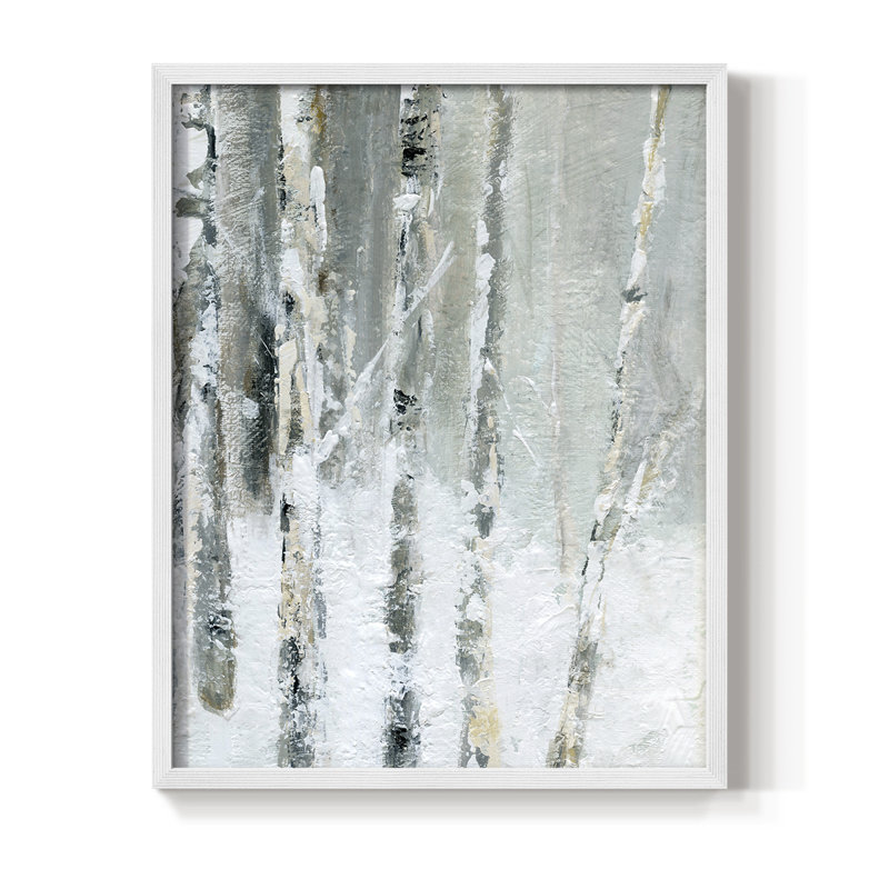 Impression encadrée «Snowy Birch III» - bois massif, H 11 po x l 9 po, Blanc