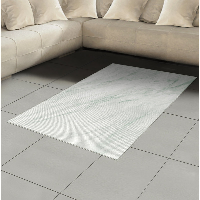 Tapis décoratif à longues fibres en polyester à haute densité de marbre, Rectangle— 4 pi x 5 pi 8 po