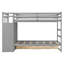 Lit superposé simple au-dessus de simple avec escalier et 2 tiroirs de rangement pour enfants, gris-1733234665
