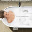 Baignoire autoportante de 63 po, trempage à surface solide, blanc mat, résine de pierre d'ingénierie, système de trop-plein, bonde escamotable, grande capacité d'eau de luxe et décoloration