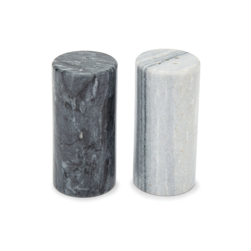 Ensemble de salière et poivrière en marbre blanc et noir Fox Run Brands Brands, ensemble de 2, White/Black Marble