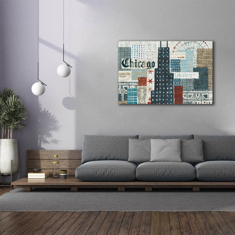 «Hey Chicago 2» par Michael Mullan, art mural sur toile, H 40 po x l 60 po x P 1,5 po