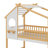 Twin Over Twin Bunk Bed Wood Bed With Roof, Window, Ladder