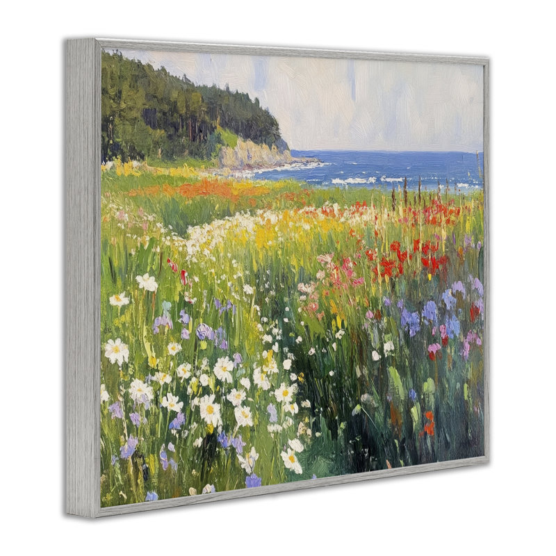 Giclée encadrée Vivid Wildflower Beach, design par Petal Prints Design, Estampe numérique Farmhouse, H 11 po x l 14 po