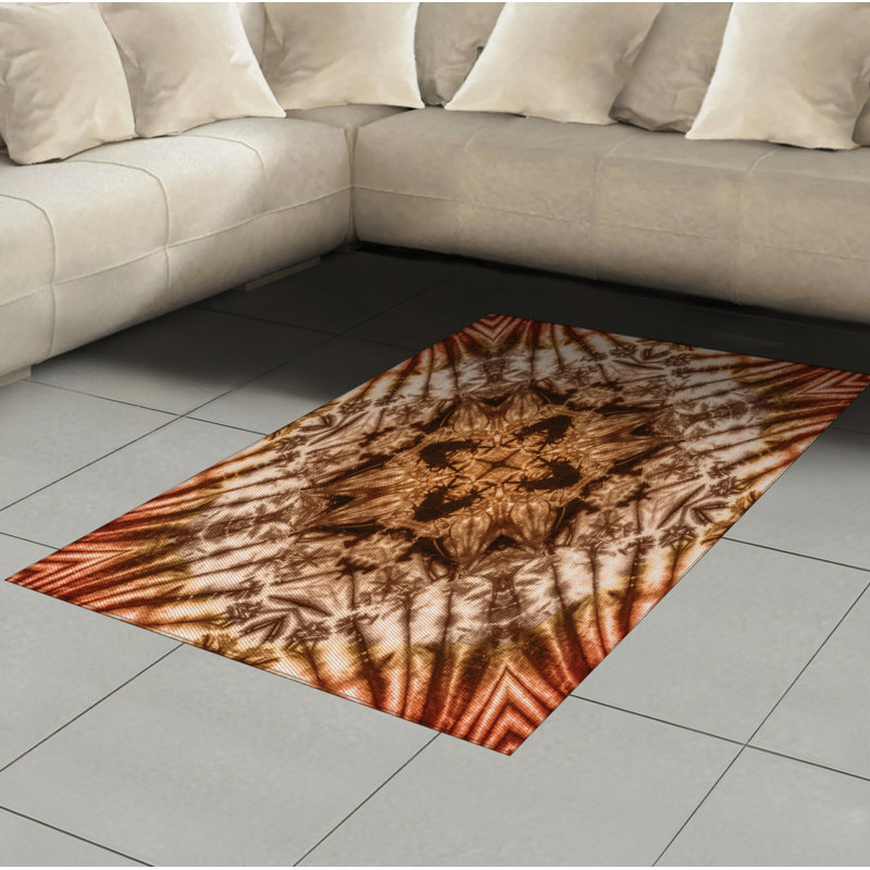 Tapis décoratif brun en fibres à haute densité, Rectangle— 4 pi x 5 pi 8 po