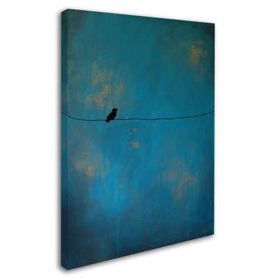 «Lone Bird Blue», reproduction d'impression sur toile tendue