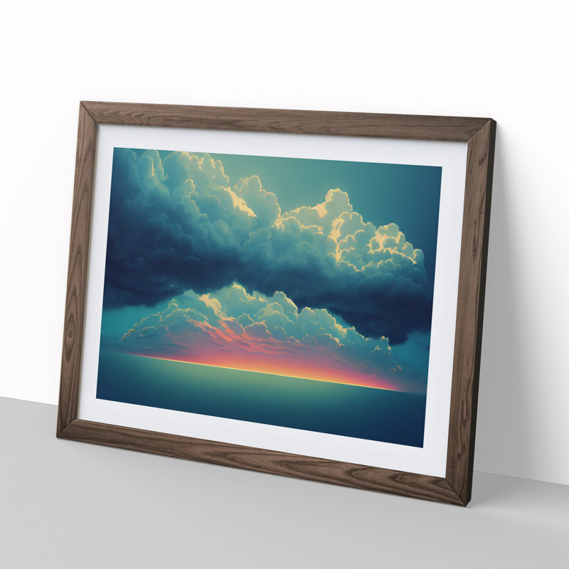 Inspiring Clouds - Framed Print, 34cm H x 46cm W x 2cm D, Walnut