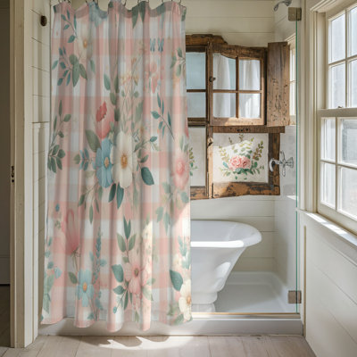 Rideau de douche 1 pièce Soft Gingham