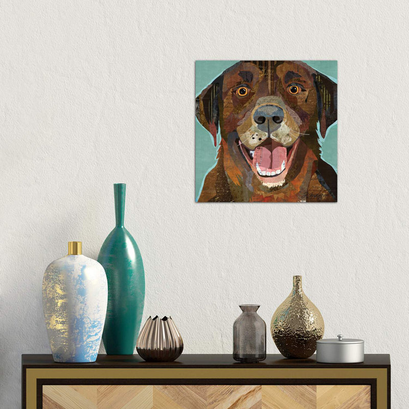 Grinning Chocolate Lab by Traci Anderson - Wrapped Canvas Print, 45.72 cm H x 45.72 cm W x 3.175 cm D
