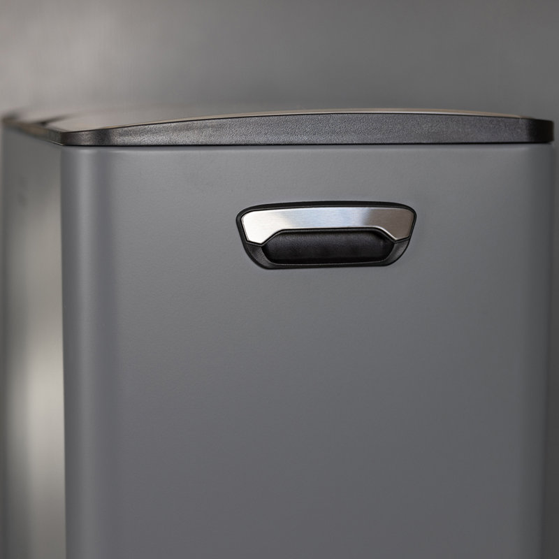 Holmwith Step On Multi-Compartment Rubbish & Recycling Bin - 60L, Grey