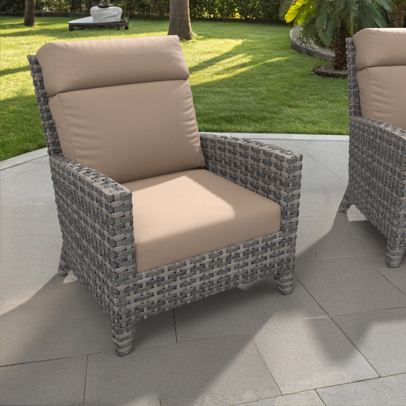 Outdoor High Back Chair Cushion, Adirondack Chair Cushion Set, 6 Inch, Beige