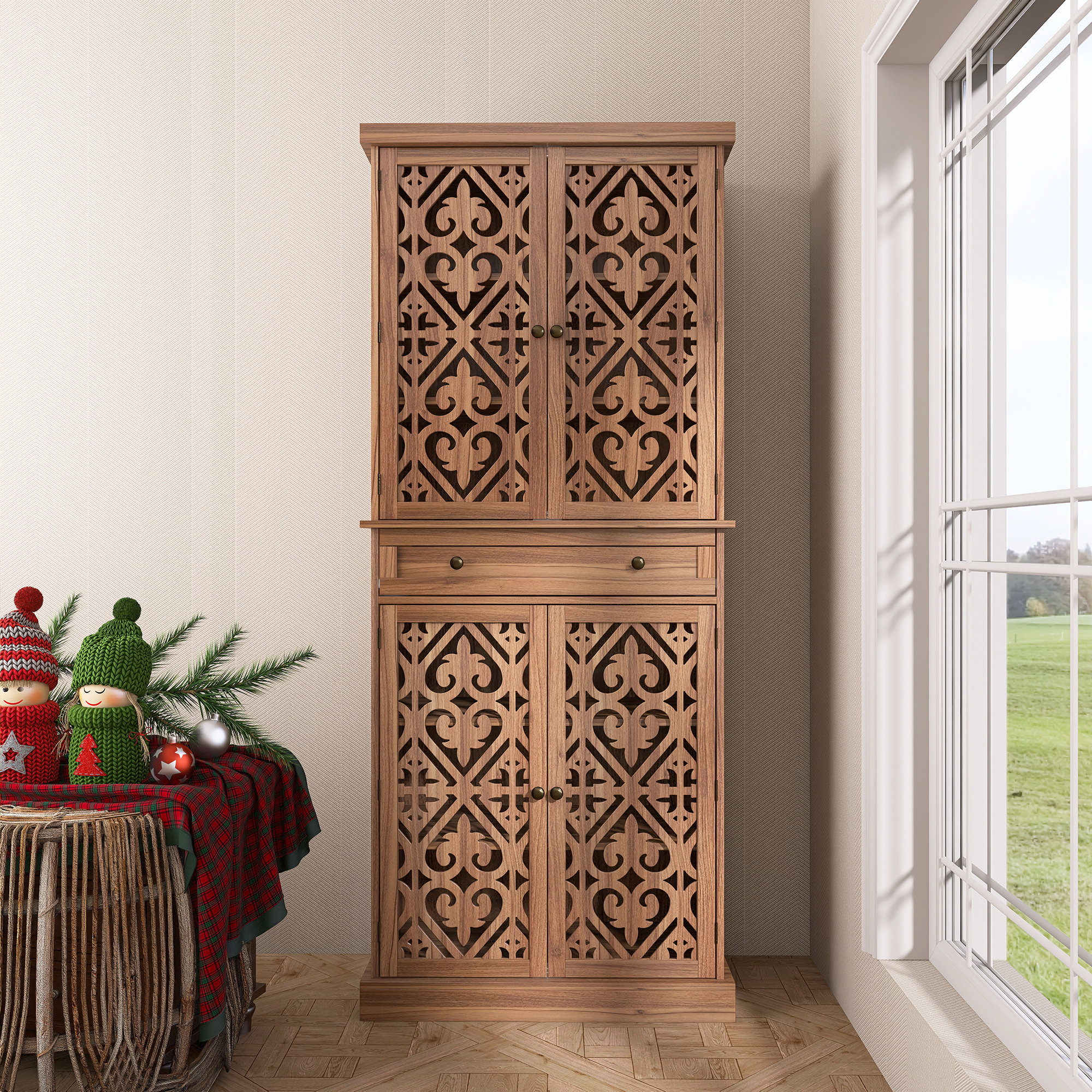Old World Style Accent Cabinets With Storage