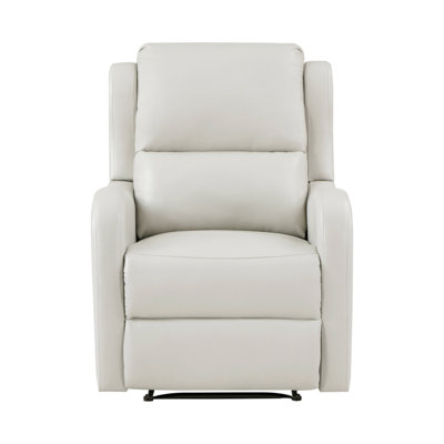 Taupe Reclining Chair 1Pc Comfort Seating Faux Leather Upholstery Living Room Furniture Solid Wood