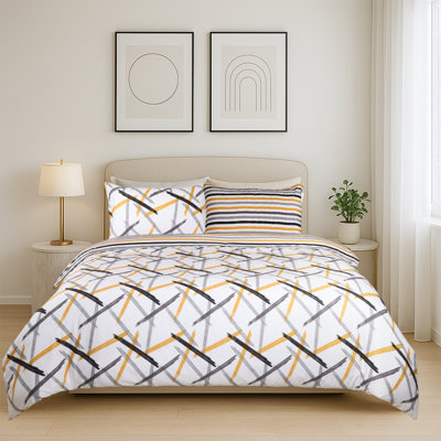 Haffa Microfiber Duvet Cover Set with Pillowcases
