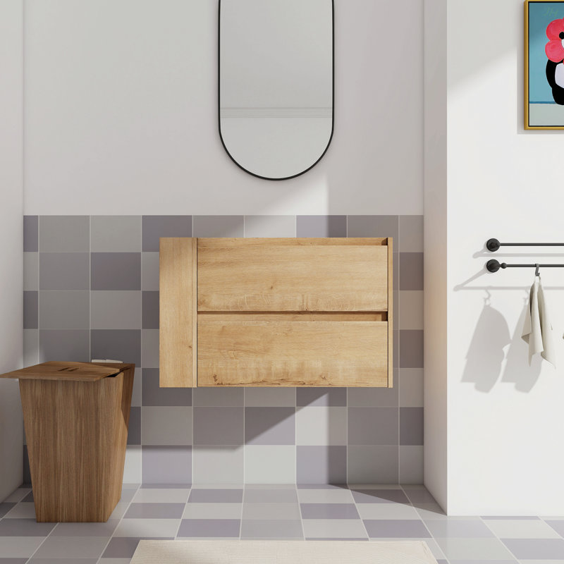 Meuble-lavabo mural 30 po, tiroir à fermeture en douceur (seulement meuble-lavabo, sans lavabo)