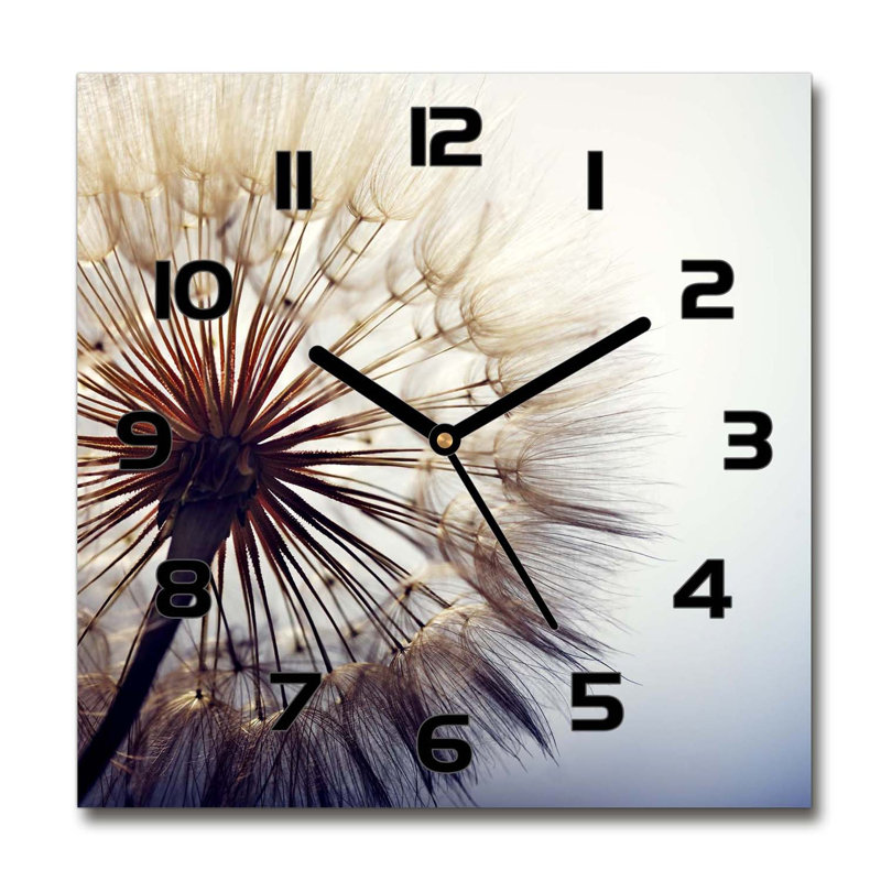 Harshiv Glass Wall Clock, Black/Brown