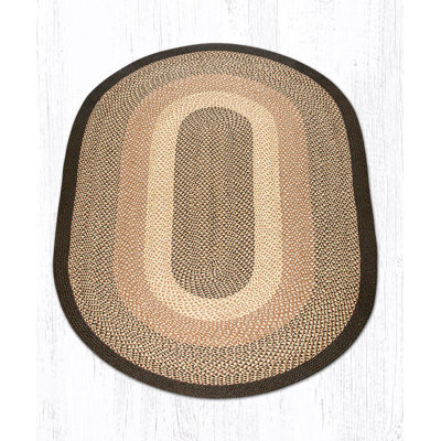 Earth Rugs Oval Braided Rug – Chocolate & Natural Tones, Handcrafted Jute Rugs