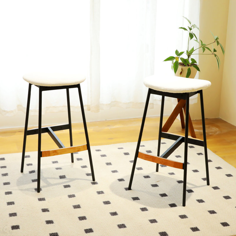 Modern Set Of 2 Bar Stools Comfortable & Stylish Counter Height And Bar Height Bar Stools, White