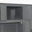 Lit escamotable simple avec garde-robe, armoire et bureau, gris-1510656773