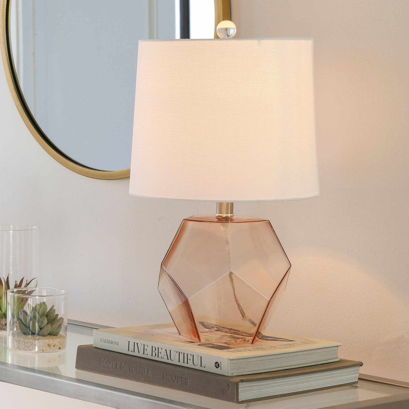 Chaydon Glass Table Lamp, Pink