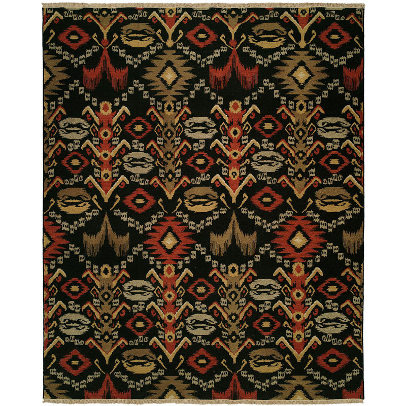 Wool Ikat Area Rug, Rectangle 4' x 6'