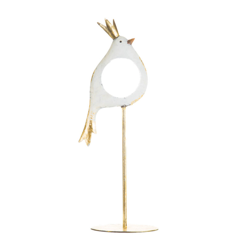 Porte-bougie oiseau doré