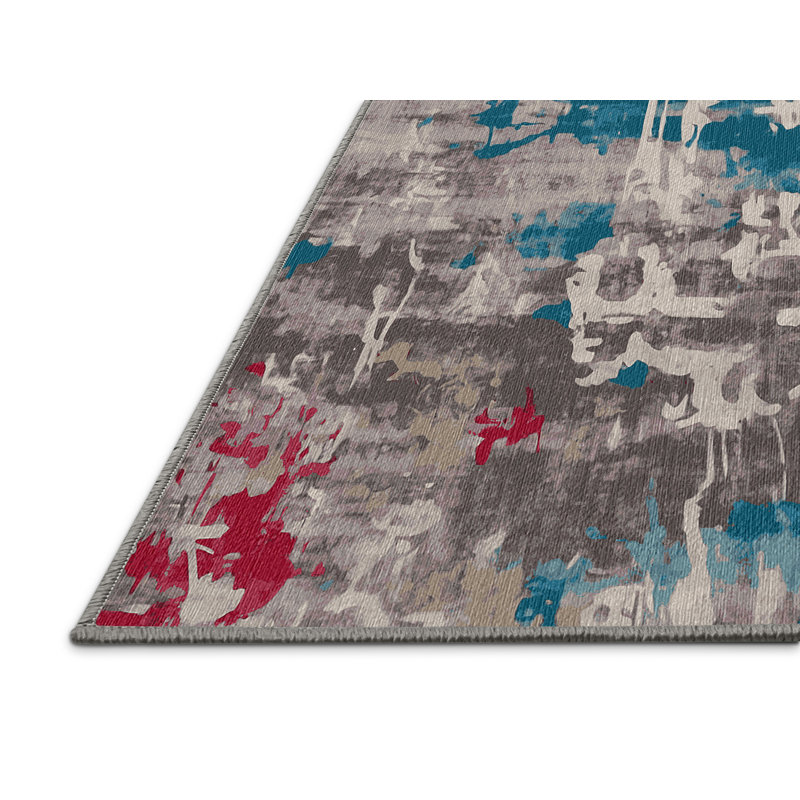 Machine Washable Gray Area Rug, Runner 2' x  4'