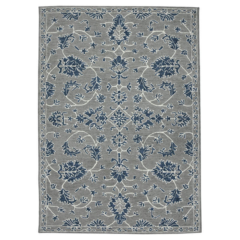 Tapis en laine crocheté à la main Dorca Hope, Rectangle de 2 pi x 3 pi