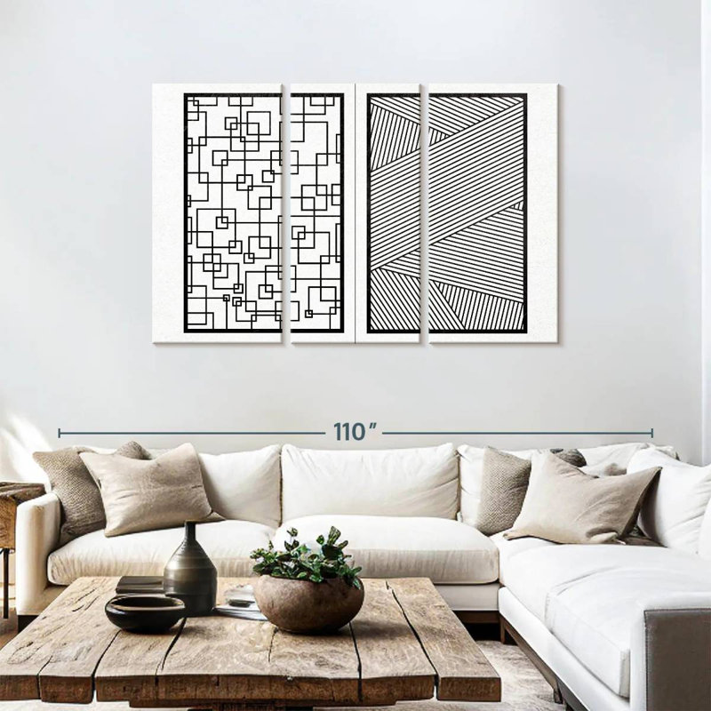 Avery Digital Abstract II BW, 48" H x 74" W