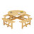 8-Person Outdoor Round Picnic Table Set with 4 Built-in Benches & Umbrella Hole - Perfect for Garden, Backyard, Porch & Patio - Natural Wood-1196137151