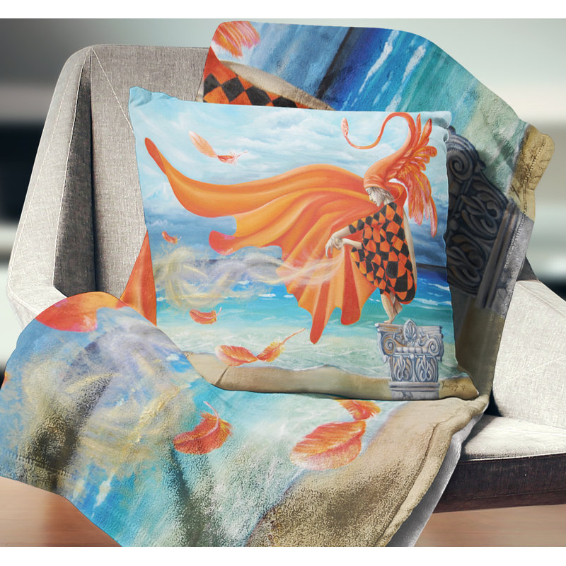 Wind Blows All - Abstract Printed Pillow, 18" x 18", Throw Pillow