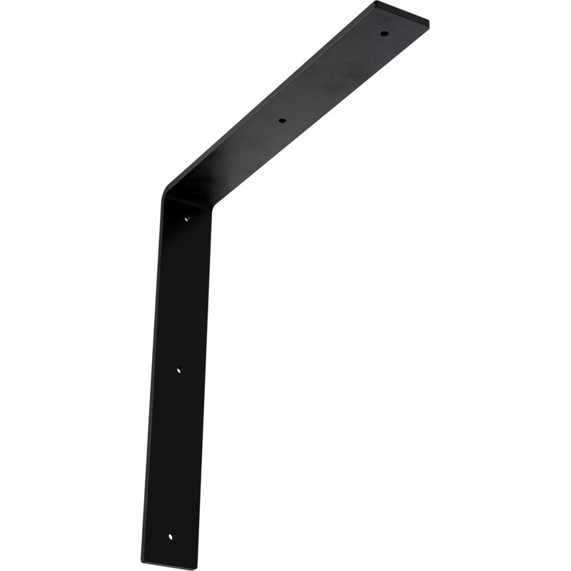 2"W x 14"D x 14"H Hamilton Steel Bracket, Powder Coated Black, Powder Coated Black, 14" H x 2" W x 14" D