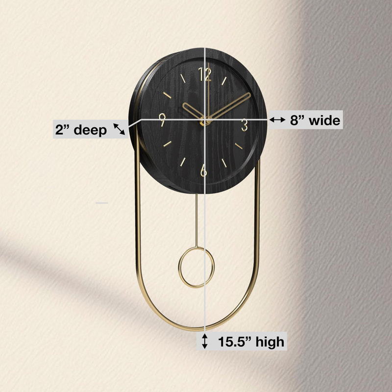 Horloge murale décorative avec pendule, Noir, noir, noir, noir