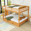 Grand lit superposé en bois avec échelle et lit gigogne simple TG-349651895