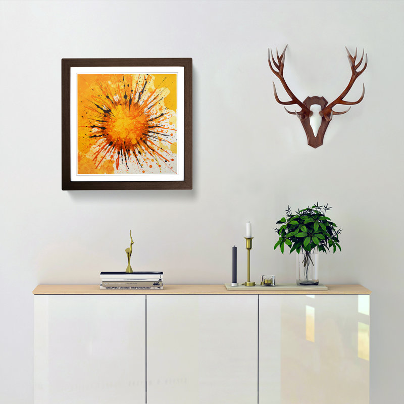 Sun Splatter Art - Framed Print, Walnut