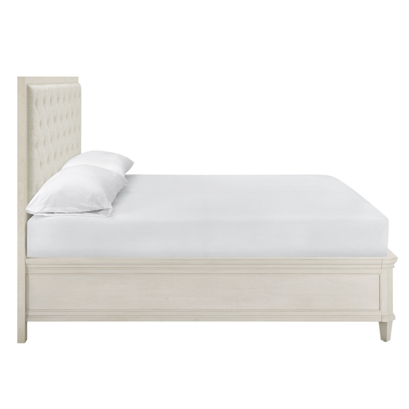 Birchaven Panel Upholstered Bed King, Ivory, Queen