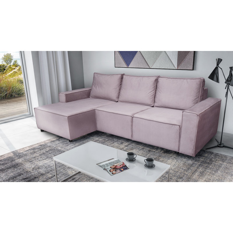 Jody 4 Seater Sofa Bed, Left Hand Facing, Light Pink