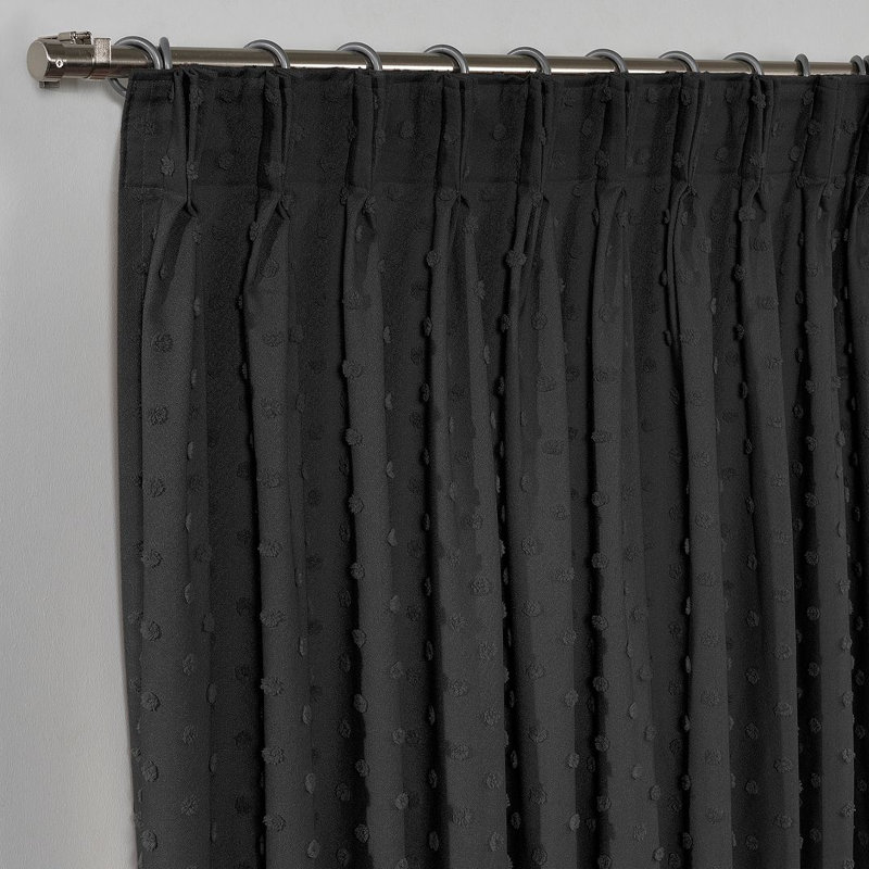 Rideau décoratif très long et très large, L 52 po x L 144 po, Anthracite