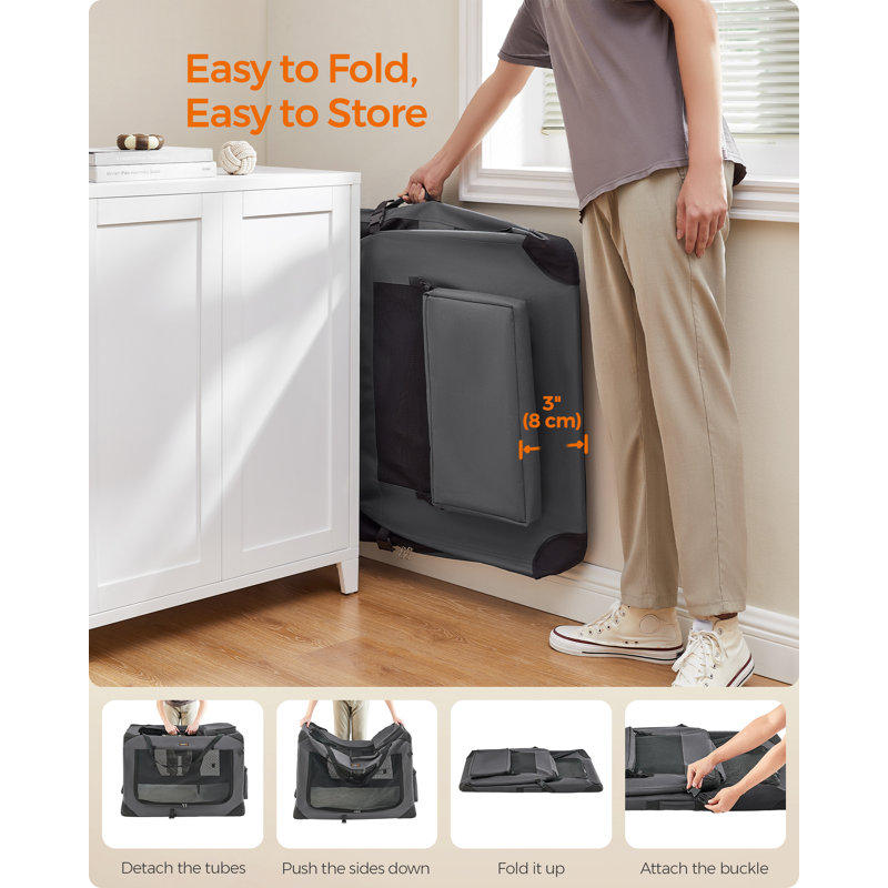 102x69x69cm Vehicle Travel Carrier, 69cm H x 102cm W x 69cm D, Grey